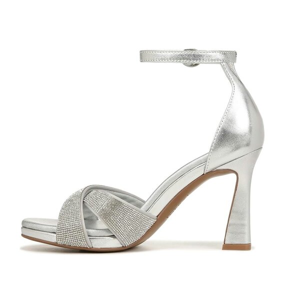 Naturalizer Silver Lizbeth 2 Ankle Strap Dress Heels Women's Size 9.5W New - Picture 2 of 6